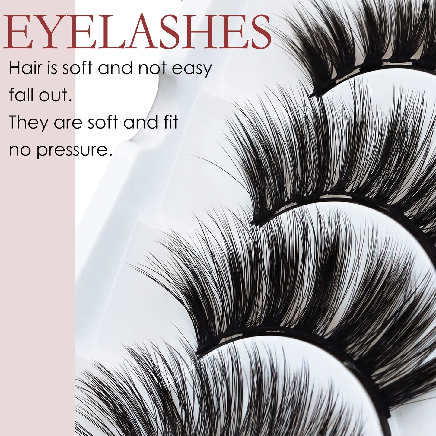 Magnetic False Eyelashes – 5 Rows, Naturally Thick & Curled, 10–15mm with Eyeliner